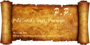 Pöstényi Pongor névjegykártya